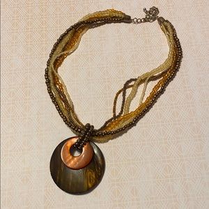 Large statement necklace with multi beaded